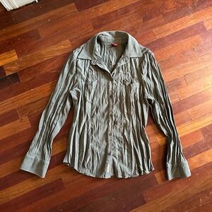 Women's OBR Jeanswear Button Down Shirt Gray Size 42